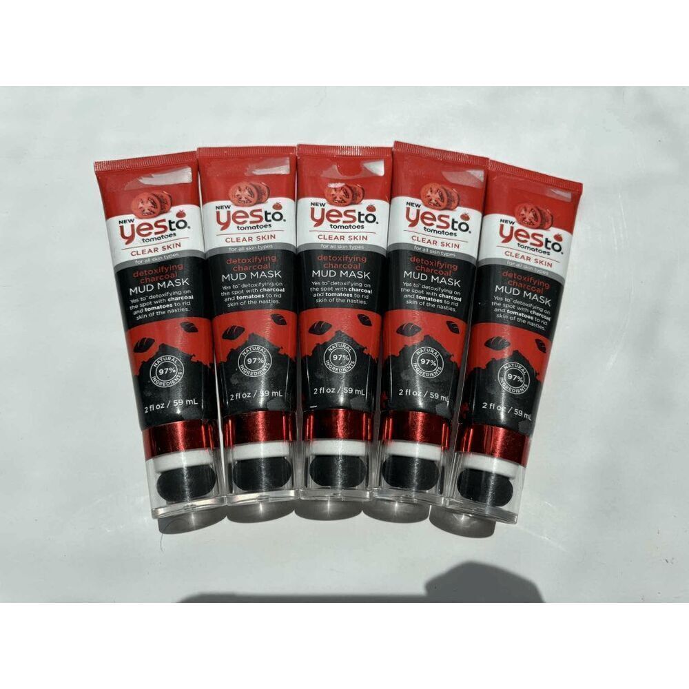 Yes To Tomatoes Clear Skin Detoxifying Charcoal Mud Mask Lot of 5